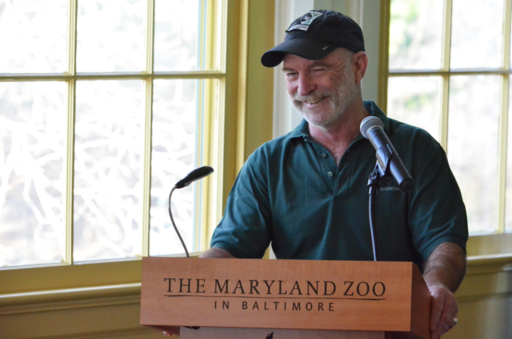 Gorilla Doctors director Dr. Mike Cranfield accepts the 2012 Michael D. Hankin Award for Conservation at the Maryland Zoo in Baltimore.